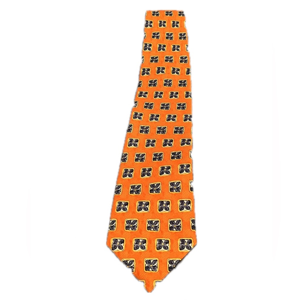 Robert Talbott Orange And Black Patterned Tie - image 4